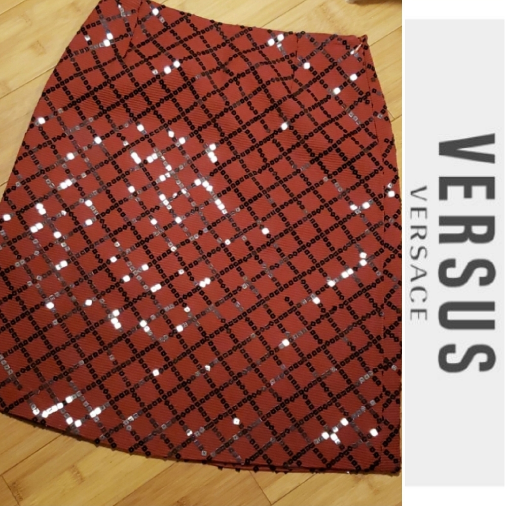 Versus by Versace Vintage Sequined Wool Skirt